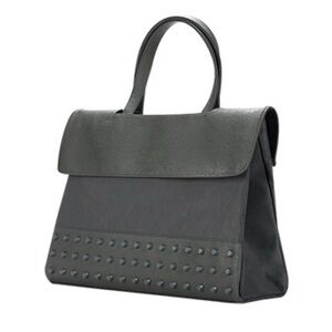 Kwani Tote Bag Gray Studded Nylon Leather Neutral Laptop Korea‎ Adjustable Strap